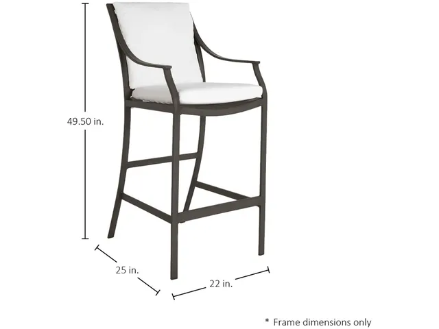 Monaco Wrought Aluminum Outdoor Ocean Outdoor Bar Stool 49.5 in. - Alternative View