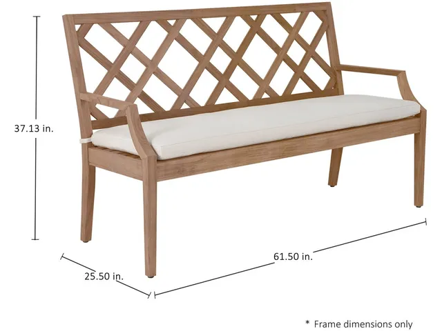 Haley Teak Outdoor Latticework Bench 60 in. - Alternative View