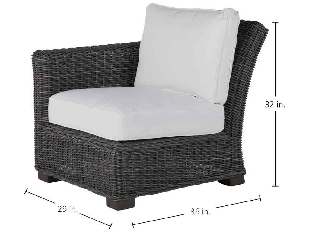 Rustic N-Dura Resin Wicker Outdoor Sectional Left Arm Facing Sectional - image 1