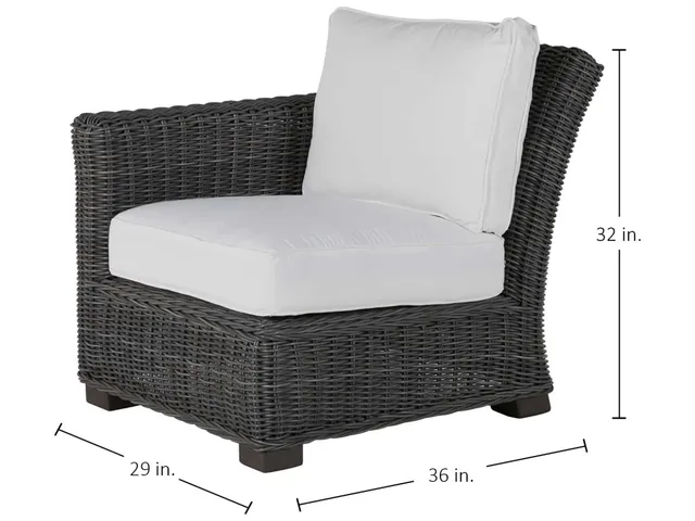 Rustic N-Dura Resin Wicker Outdoor Sectional Left Arm Facing Sectional - Alternative View