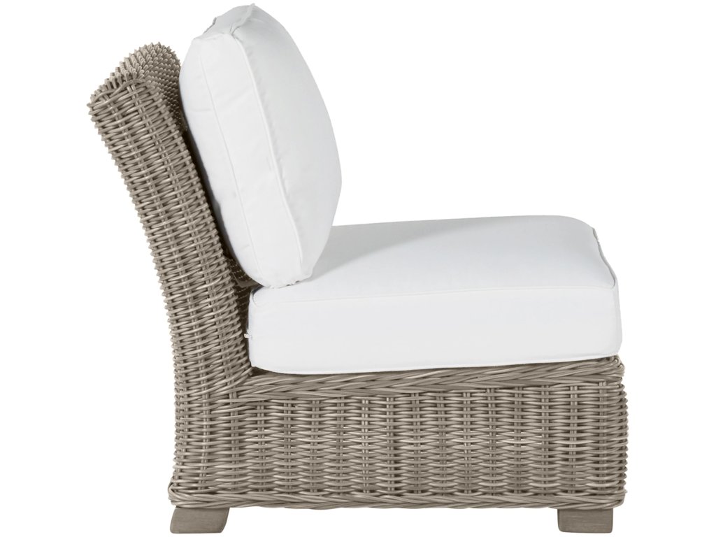 Rustic Woven N-Dura Resin Wicker Outdoor Sectional Slipper Chair - image 4