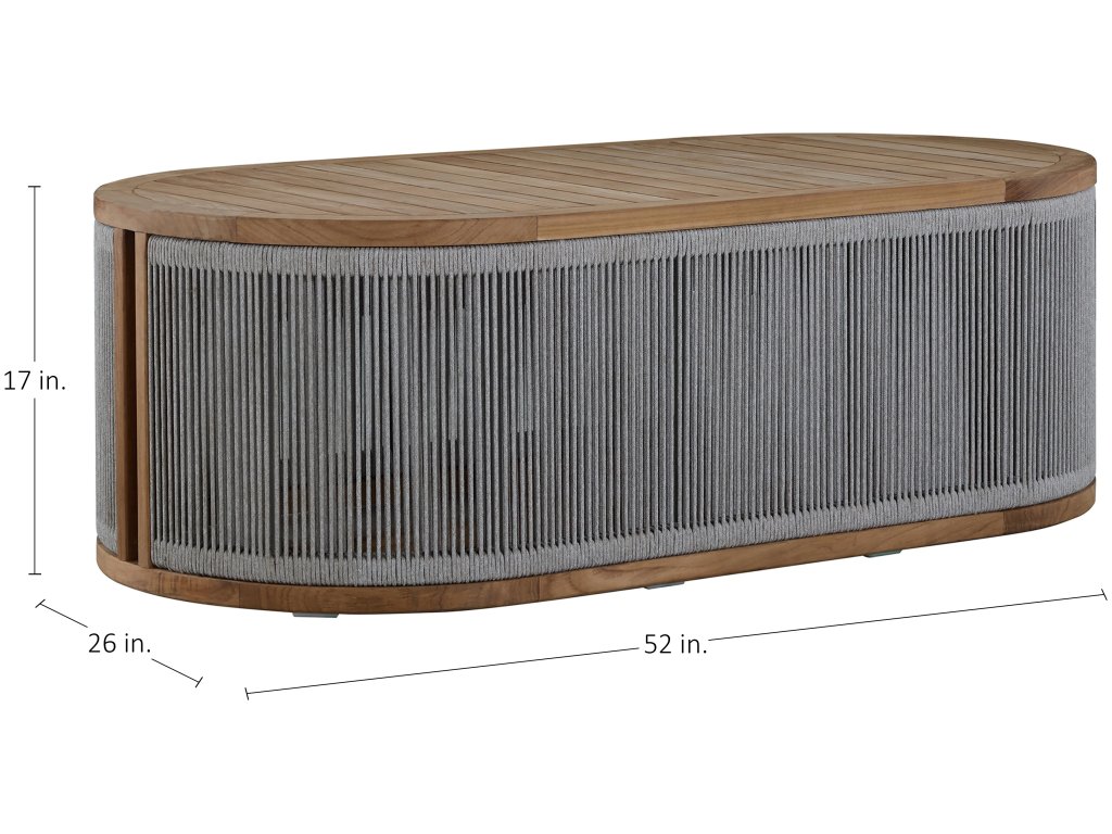 Avalon Teak Oval Outdoor Coffee Table - image 1