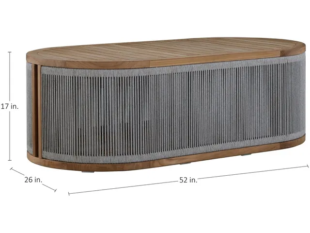 Avalon Teak Oval Outdoor Coffee Table - Alternative View