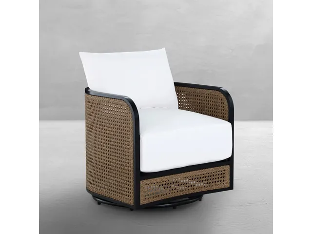 Havana Cane N-Dura Resin Wicker Swivel Lounge
