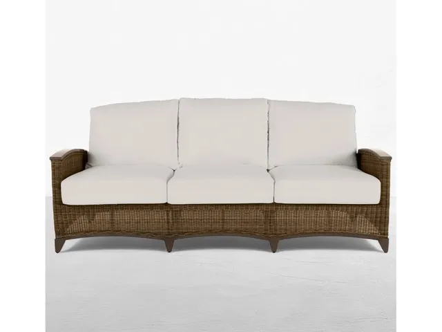 QS Astoria Sofa, Raffia with Bali Pearl Cushions