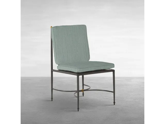QS Roma Side Chair, Slate Gray with Cast Mist Cushions