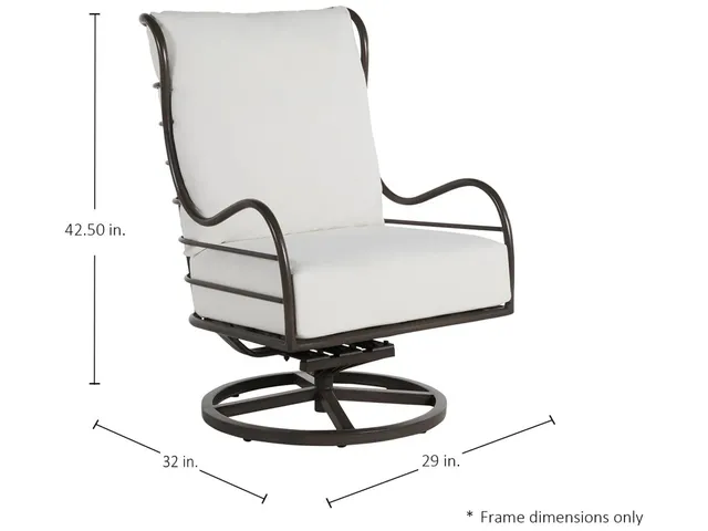 Carmel Wrought Aluminum Outdoor Swivel Rocker Lounge - Alternative View