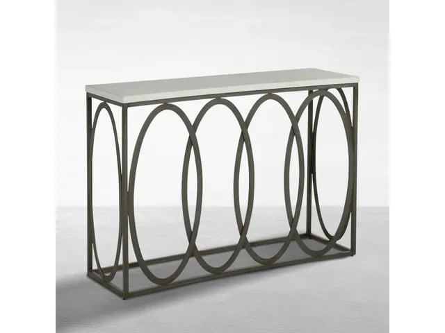 Ella Aluminum Rectangle Outdoor Console Table 50 in. W x 35 in. H