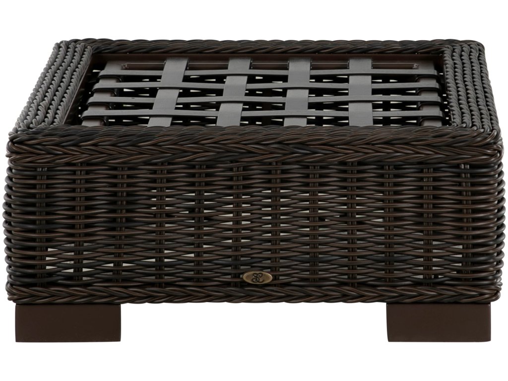 Rustic N-Dura Resin Wicker Outdoor Woven Ottoman - image 5