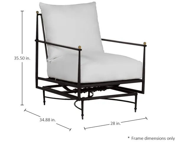 Roma Wrought Aluminum Outdoor Spring Lounge Chair - Alternative View