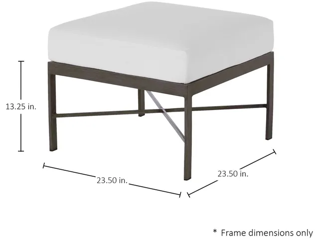 Monaco Wrought Aluminum Outdoor Ottoman - Alternative View