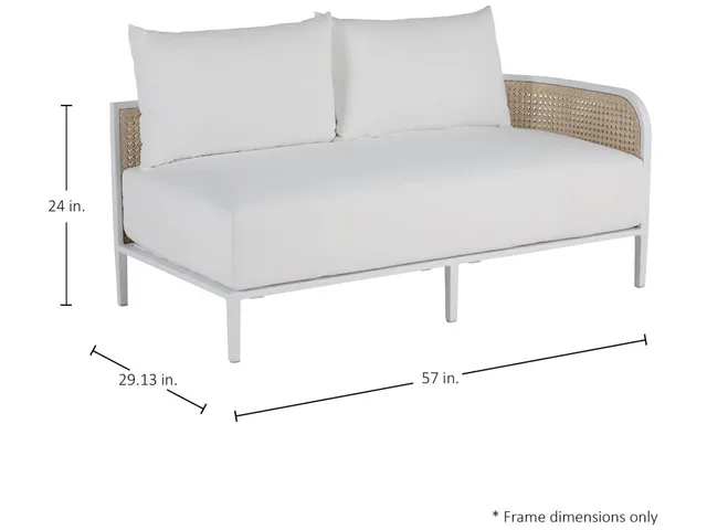 Havana Cane N-Dura Resin Wicker Outdoor Right Arm Facing Sectional - Alternative View