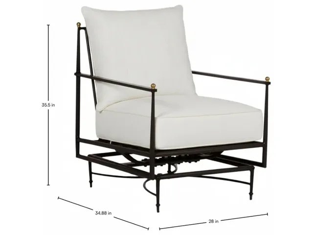 QS Roma Spring Lounge, Slate Gray with Bali Pearl Cushions