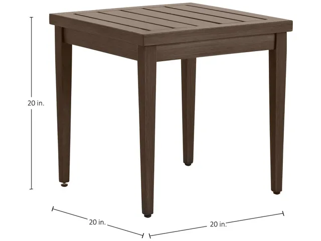 Brookings Aluminum Square Outdoor Slatted End Table - Alternative View