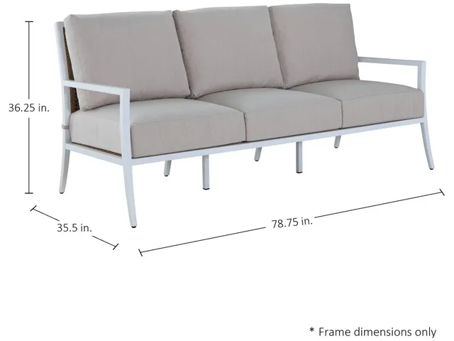 Bermuda Aluminum and Cane Sofa - Alternative View