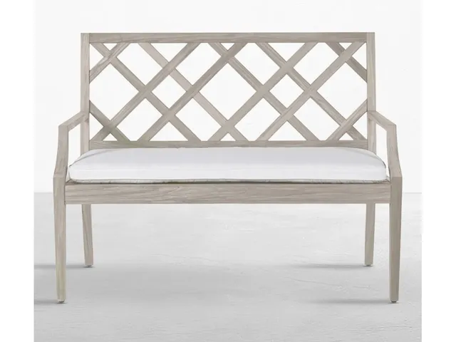 Haley Teak Outdoor Latticework Bench 48 in.