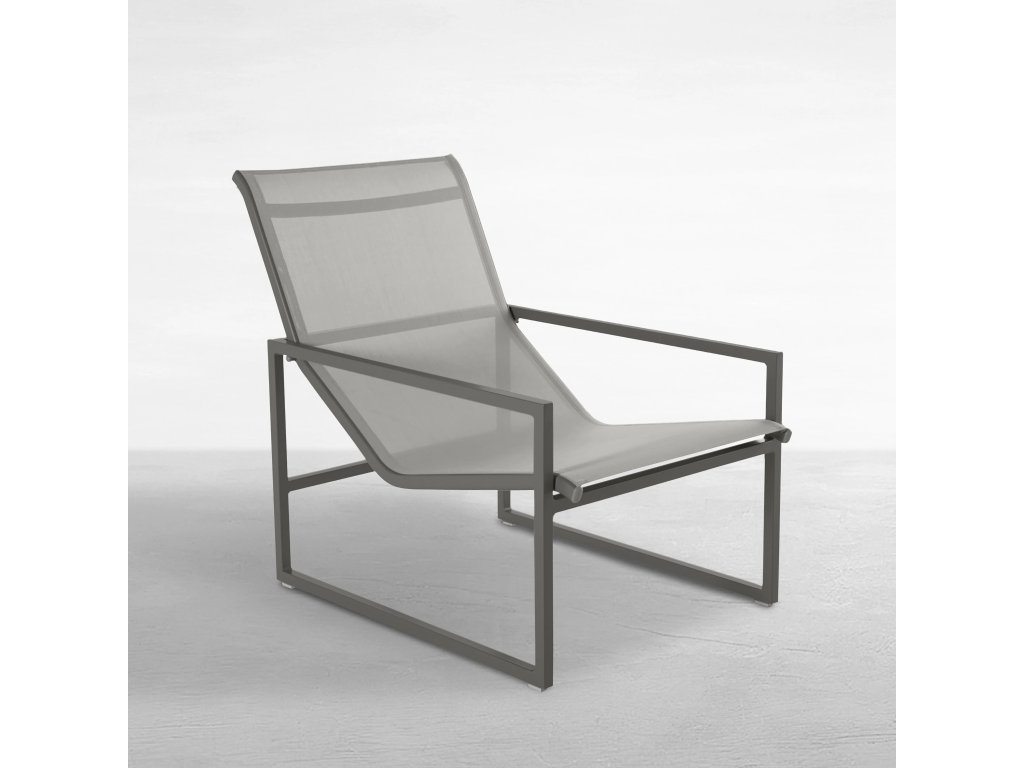 Serenata Sling Wrought Aluminum Outdoor Easy Lounge Chair - main image