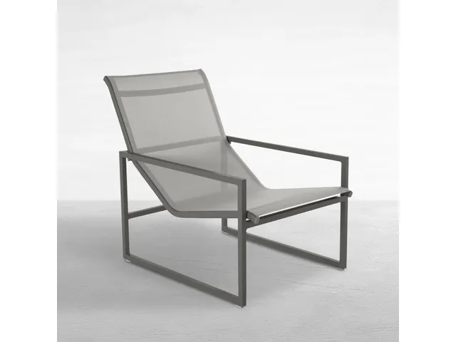 Serenata Sling Wrought Aluminum Outdoor Easy Lounge Chair