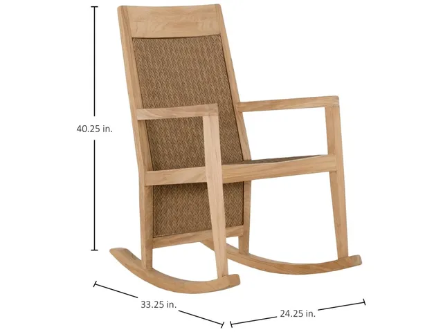 Savannah N-Dura Resin Wicker Outdoor Teak Rocker