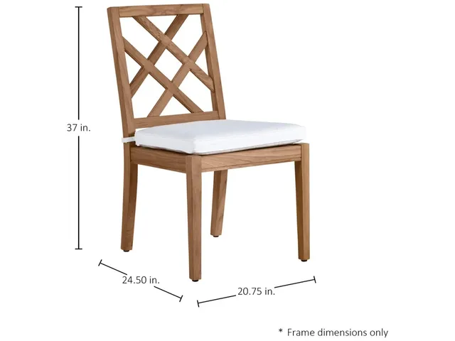 Haley Teak Outdoor Side Chair Latticework Back - Alternative View