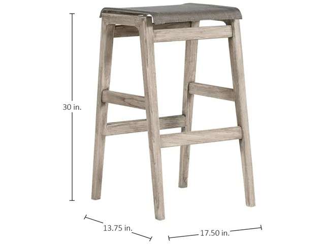 Coast Teak Sling Outdoor Backless Bar Stool 30 in. - Alternative View