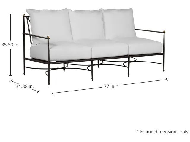 Roma Wrought Aluminum Outdoor Sofa - Alternative View