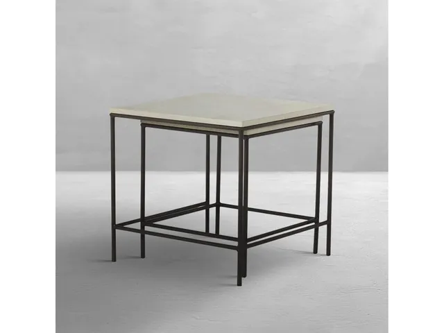 Abby Wrought Iron Square Outdoor Stacking Table 2 2 in. W x 24. 25 in. H