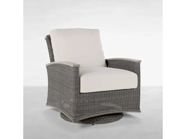 QS Astoria Swivel Glider, Oyster with Bali Pearl Cushions