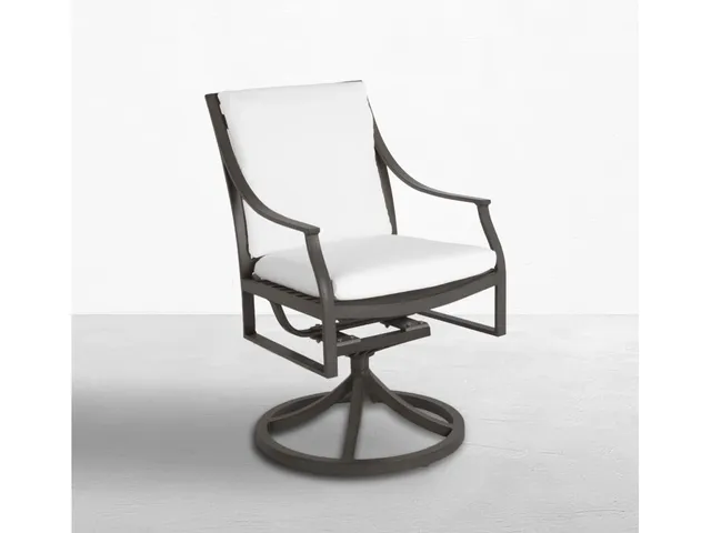 Monaco Wrought Aluminum Outdoor Swivel Rocking Arm Chair