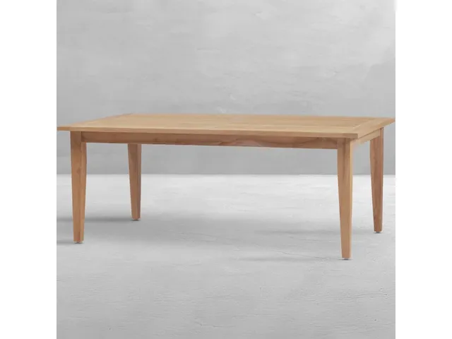 QS Croquet Teak Rectangular Farm Table, Natural Teak