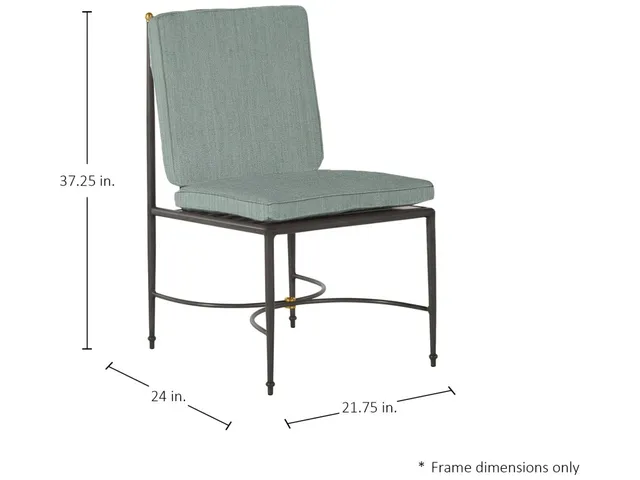 QS Roma Side Chair, Slate Gray with Cast Mist Cushions