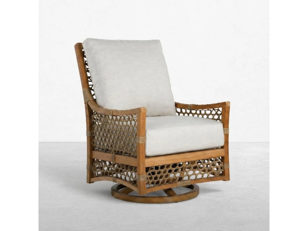 Aspen Teak Outdoor Swivel Lounge - main image