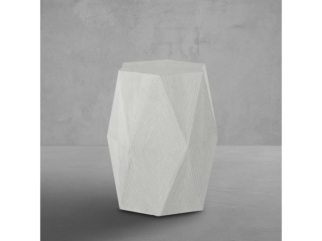 Albany Cast Stone Hexagon Pedestal Side Table 16 in. W x 20. 25 in. H - main image