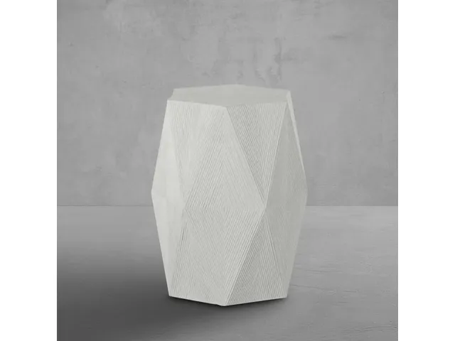 Albany Cast Stone Hexagon Pedestal Side Table 16 in. W x 20. 25 in. H