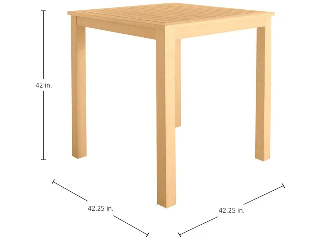 Portside Resin Square Outdoor d Bar Table 42.25 in. W x 4 2 in. H