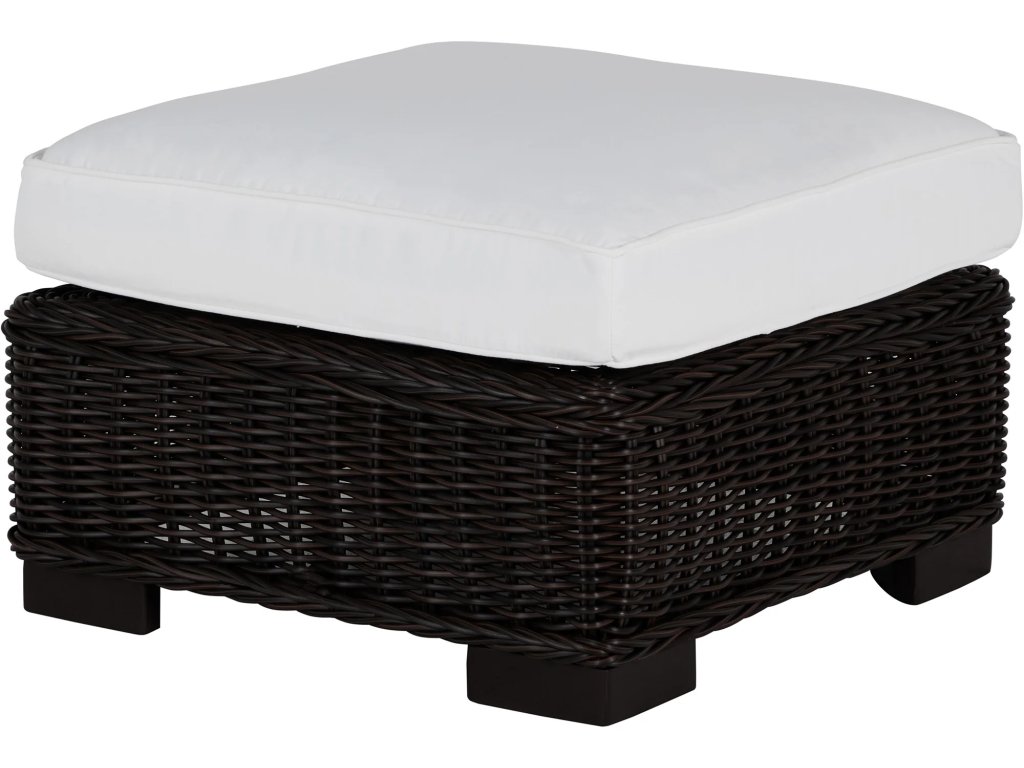 Rustic N-Dura Resin Wicker Outdoor Woven Ottoman - image 2