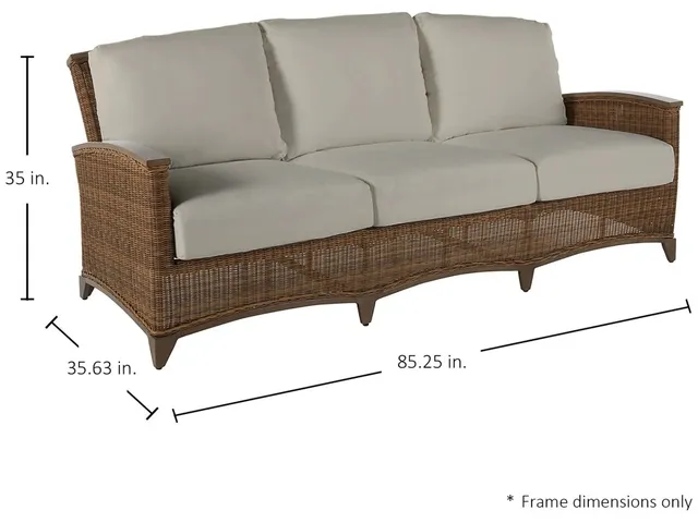 QS Astoria Sofa, Raffia with Linen Dove Cushions - Alternative View