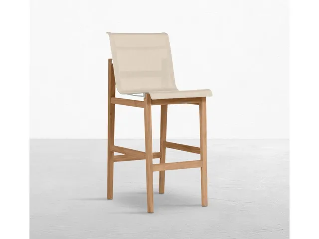 Coast Teak Sling Outdoor Bar Stool 30 in.