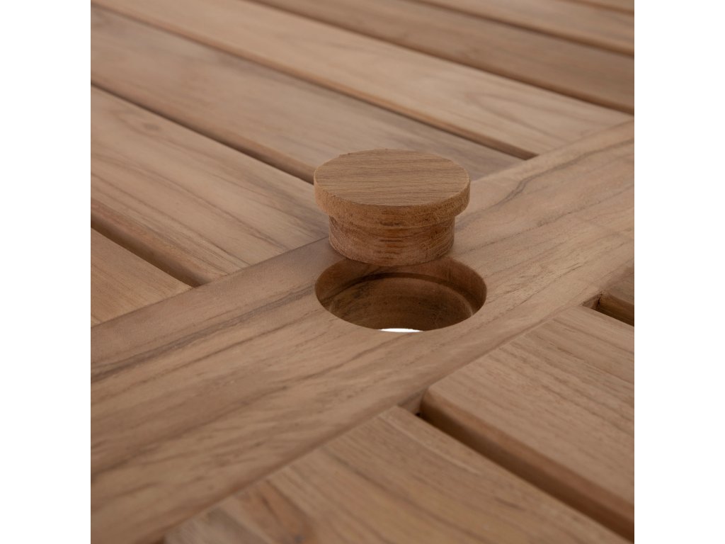 QS Croquet Teak Rectangular Farm Table, Natural Teak - image 7