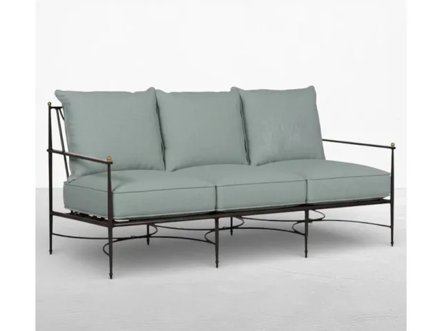 QS Roma Sofa, Slate Gray with Cast Mist Cushions