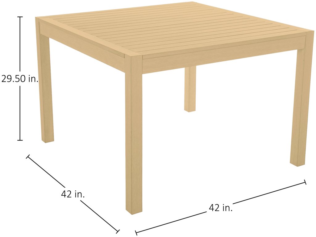 Portside Resin Square Outdoor Slatted Table Top 42 in. W x 29.5 in. H - image 1