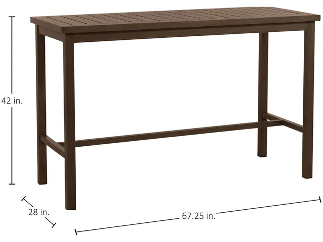 Club Aluminum Rectangle Outdoor Bar Table - Alternative View