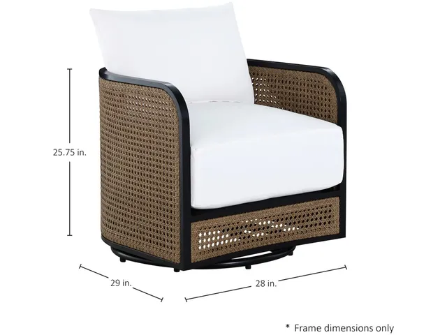 Havana Cane N-Dura Resin Wicker Swivel Lounge - Alternative View