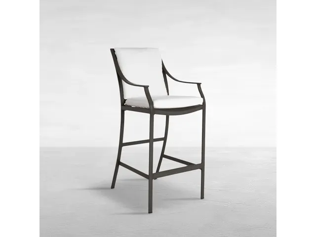 Monaco Wrought Aluminum Outdoor Ocean Outdoor Bar Stool 49.5 in.