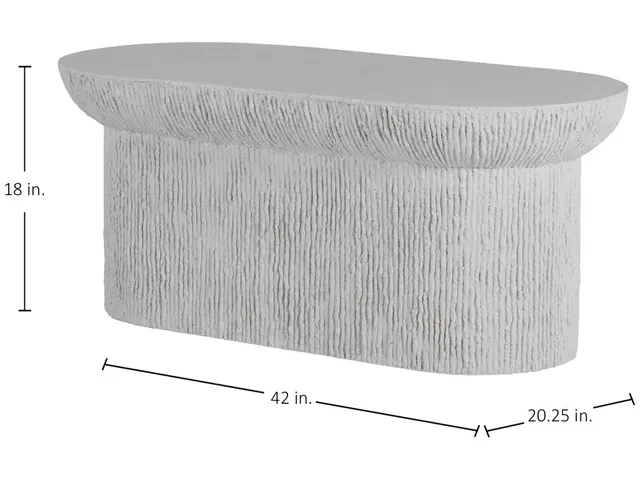 Brant Cast Stone Oval Coffee Table - Alternative View