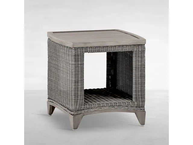 Astoria Wicker Square Outdoor End Table 21 in. W x 21.5 in. H