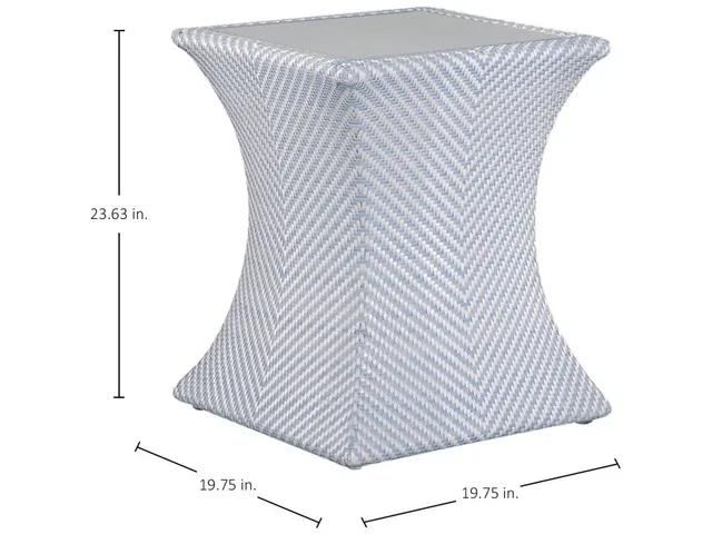 Bari N-Dura Resin Wicker Outdoor Round Square End Table - Alternative View