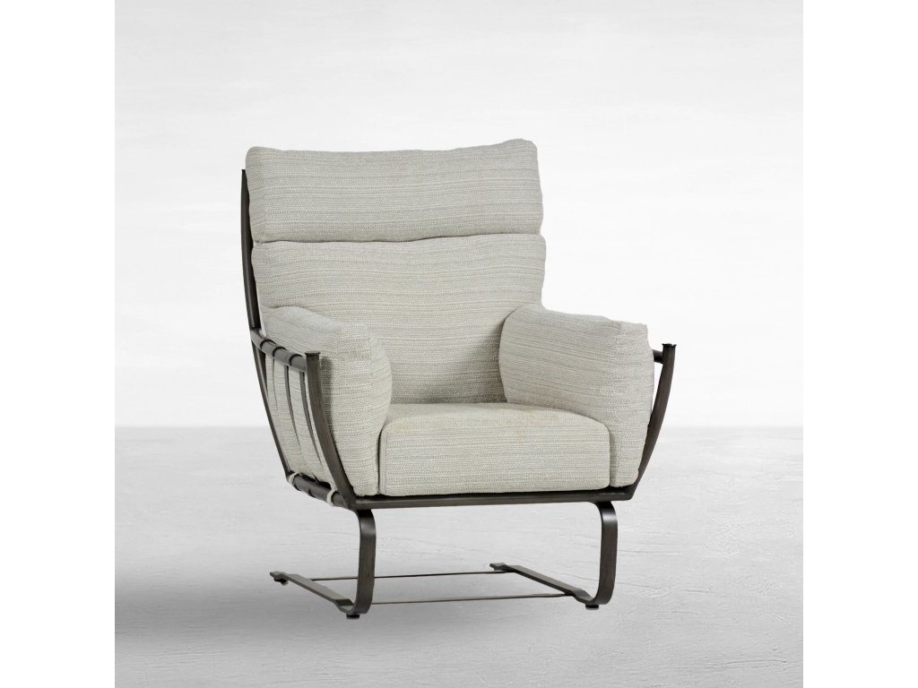 Majorca Wrought Aluminum Outdoor Spring Lounge Chair - main image