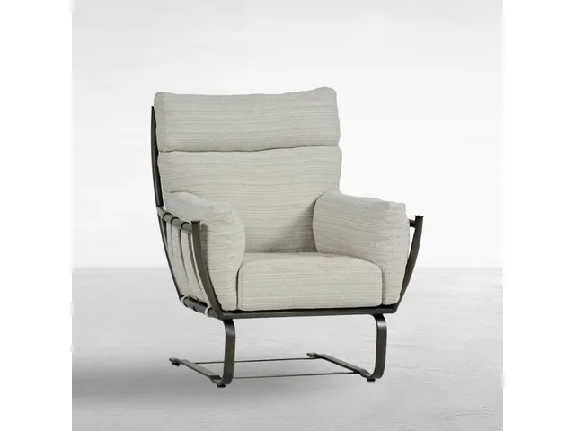 Majorca Wrought Aluminum Outdoor Spring Lounge Chair