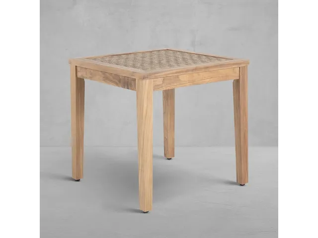 Savannah Teak Square Outdoor End Table 21 in. W x 20.5 in. H